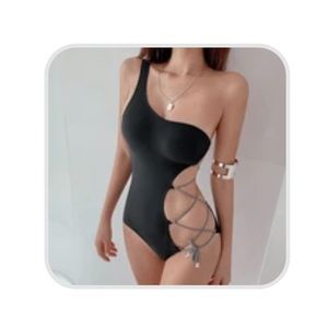 Black one piece swim suit